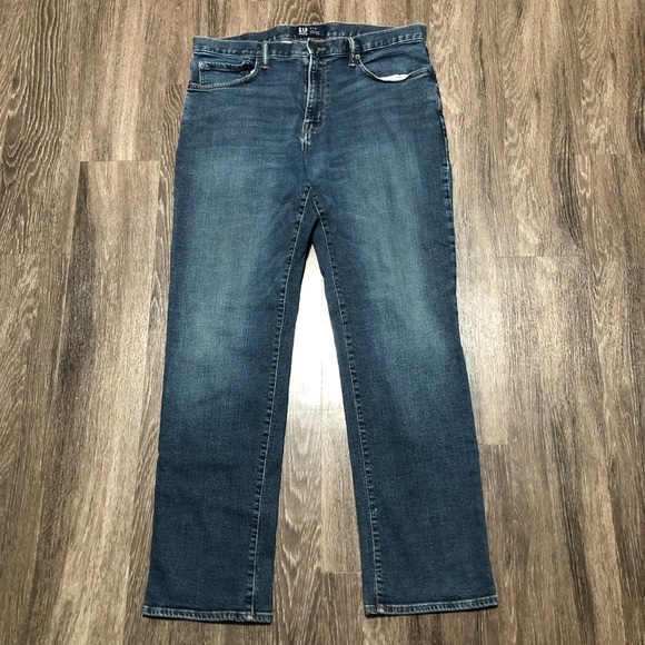 Gap Men's 36x32 Dark Indigo Straight Fit Denim Jeans - Picture 1 of 9